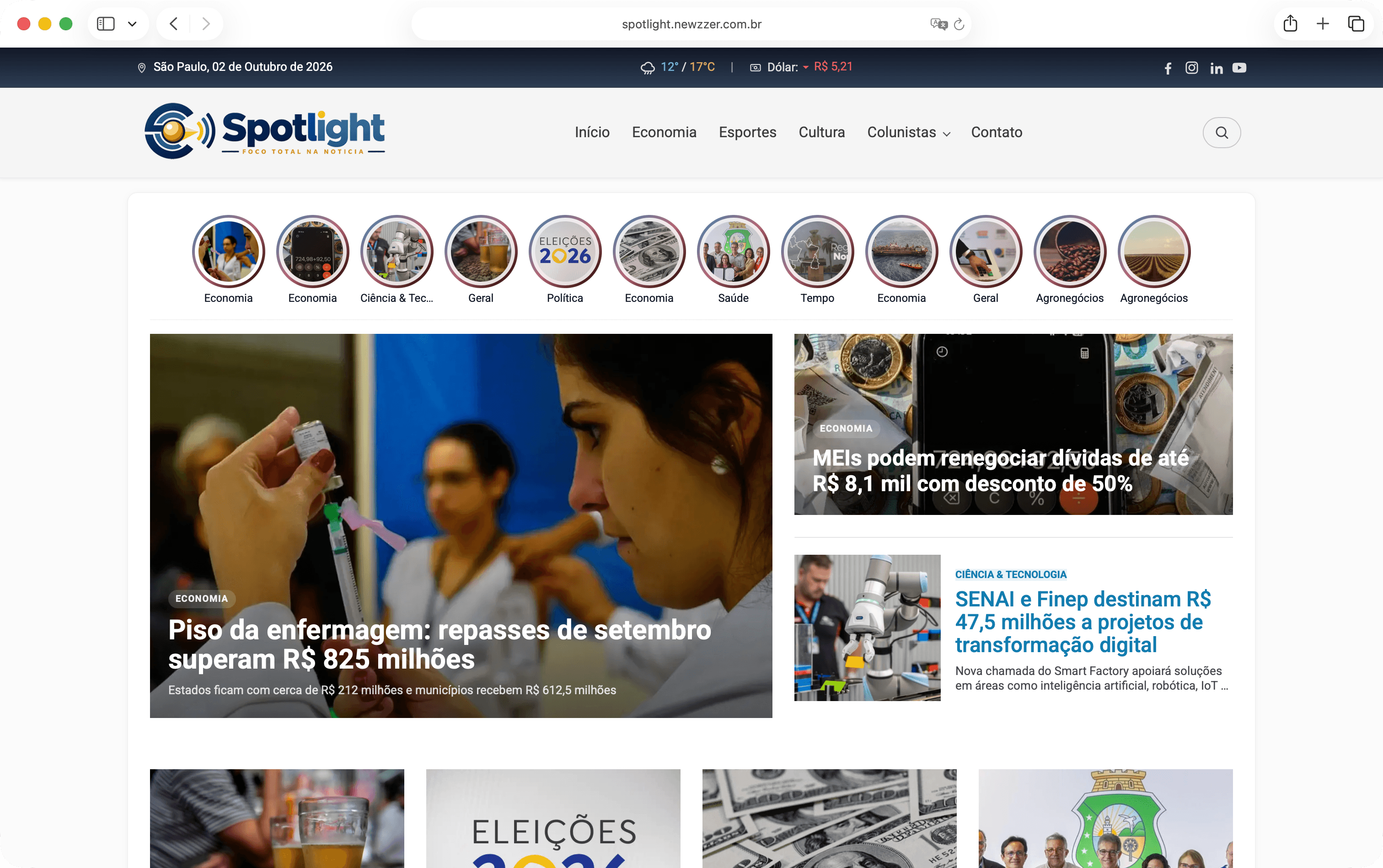 Screenshot do template Spotlight, imagem 1